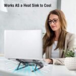 10PCS-OUGEP Supporto PC Portatile, Alluminio 8 Livelli Regolabile & Raffreddamento Porta PC Laptop Stand per Computer Portatili e Tablet 10-17.3″ Tablet (Grigio)