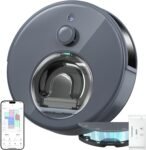 OKP L7 Robot Aspirapolvere, LiDAR DToF con Mappatura Intelligente, 6000Pa, 150 Minuti, Design Compatto, App/WiFi, Zone No-Go, Ideale per Peli di Animali, Pavimenti Duri e Tappeti