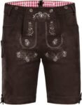 AMZHOTER Lederhosen Oktoberfest Uomo Lederhosen Vestito Tirolese Costume Pantaloni Oktoberfest Bavarese Costume Uomo