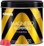 Magnesio Caramelle Gommose 1340 mg + Vitamina C 45 mg per Dose Giornaliera – 120 Caramelle Gommose – Magnesio Puro 225 mg – Integratore Stanchezza e Affatticamento – Sapore Naturale Mirtillo – ALDOUS