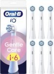Oral-B Testine di Ricambio iO Gentle Care Bianche per Spazzolino Elettrico Oral B, 6 Testine Rotonde Autentiche per Gengive Sensibili, Setole angolate per rimuovere la placca