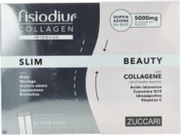 Zuccari Fisiodiur Collagen Intensive Slim & Beauty, 24 Twin-Stick da 8g, 5 g di Collagene Idrolizzato per Doppia Dose, Ricco di Vitamina C, Acido Ialuronico e Coenzima Q10, Supporto per Pelle Tonica