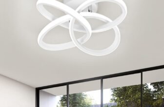 Plafoniera LED,Lampada da Soffitto Moderna 36W 3900lm, Plafoniere Design Fiore,Lampadario acrilico bianca per Soggiorno Cucina Bagno Camera da Letto Corridoio,Luce Bianco Freddo 6000K,Diametro 31cm