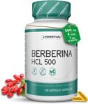 Berberina | 500 mg HCL – Berberine | 120 Capsule – per 4 Mesi | Regolazione Glicemia – Supporto al Colesterolo e Metabolismo – Azione Depurativa – Antinfiammatoria | Naturale