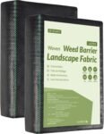 Velway Telo Pacciamatura 1x25M – 100g/m² Telo Anti Erbacce per Orto, Giardino, Tessuto Permeabile all’Acqu, Stabilizzazione ai Raggi UV,Barriere Contro Le Erbe Infestanti – 2 Pezzi 1×12,5M