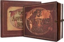 Our Adventure Book Album Fotografico180 Pagine,Album Vintage Con Chiusura A Chiave, Copertina In 3d In Rilievo,Adventure Book Album Di Viaggio Per Anniversario,Matrimonio,San Valentino(Borgogna)