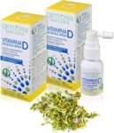 Armores Natura Integratori Alimentari, Vitamina D Vegetale Spray, Integratore a Base di Vitamina D3, Origine Vegetale, con Oli Essenziali di Arancia, Menta e Limone, Vegano, 2 Flaconi da 20 ml