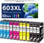 Heroil 603XL Compatibili per Cartucce Epson 603 XL Multipack 603 XL Cartucce per Expression Home WF 2810 XP-2100 XP-3100 WF-2830 XP-2150 XP-4100 XP-3105 WF-2820 XP-4105 WF-2835 XP-2105(12 Pezzi)