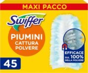 Swiffer Duster Piumini Cattura Polvere, 45 Piumini, Cattura e Intrappola Polvere e Sporco, Raggiunge I Punti più Difficili della Casa, Giga Formato