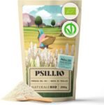 NaturaleBio Bucce di Psillio Biologico 200 g. Purezza 99%. Psyllium Husk Bio, Naturale e Puro. Cuticola di Semi di Psillio, prodotto in India. Ricco di Fibre, da assumere in Acqua, Bevande o Succhi