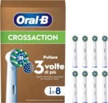 Oral-B Cross Action Testine Spazzolino Elettrico, Confezione da 8 Testine di Ricambio, Setole Angolate che si Adattano a ogni Dente per una Pulizia Profonda