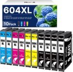Heroil 604 604XL Cartuccia d’inchiostro Compatibile, Adatta per Cartucce Epson 604 604XL per Epson Expression Home XP-2200 XP-4200 XP-3200 XP-2205 XP-3205 Workforce WF-2930 WF-2910 WF-2950(10 Pack)