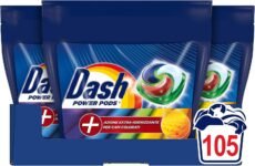 Dash Power Pods Detersivo Lavatrice In Capsule, 105 Lavaggi (35×3), Azione Extra-Igienizzante Per Capi Colorati, Contro Sporco E Batteri, Efficace Anche A Freddo E In Cicli Brevi