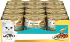 GOURMET Gold Delizie in Salsa Cibo Umido per Gatti Adulti Filettini con Tonno 24 Lattine da 85g