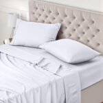 Utopia Bedding – Set Lenzuola Letto Matrimoniali 4 Pezzi 180×200 cm – Spazzolata Poliestre di Microfibra – Oeko-Tex Certificato – Lenzuolo con Angoli, Lenzuolo Piatto e 2 Federe 50×75, Bianco