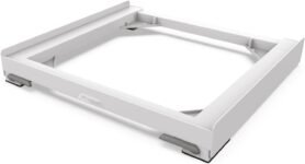Meliconi Base Move EVO (Wash), Base Anti-Vibrazione con Ruote e Freni, per Lavatrici o Asciugatrici, 250 Kg, Bianco