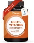 Integratore Multivitaminico – 25 Vitamine Minerali e Amminoacidi – Integratore Multivitaminico Uomo Donna – Difese Immunitarie – Multivitaminico Completo con Vitamine B, A, C, D, E – 6 Mesi – Vitavea