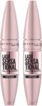 Maybelline New York Mascara Ciglia Sensazionali, Volumizzante, Effetto Ventaglio sulle Ciglia Senza Grumi, Effetto Modulabile, Very Black, Confezione da 2 x 9,5 ml