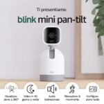 Blink Mini Pan-Tilt Camera | Videocamera intelligente di sicurezza, da interni, plug-in, audio bidirezionale, video HD, rilevazione di movimento, funziona con Alexa | Bianco