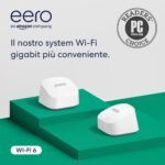 Router wi-fi mesh Amazon eero 6+ | Ethernet 1,0 Gbps | Fino a 280 m² | Connessione di oltre 75 dispositivi | Confezione da 2 | Modello 2022