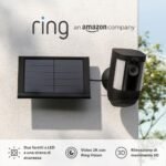 Ring videocamera Pro con faretti a energia solare (Spotlight Cam Pro Solar)|Video 2K, Ring Vision, rilevazione di movimento 3D, installazione fai-da-te|Prova gratuita di 30 giorni del piano Ring Home