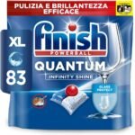 Finish Quantum Infinity Shine Pastiglie Lavastoviglie, 83 Capsule Lavastoviglie, Pastiglie per Lavastoviglie per una Pulizia Profonda e Stoviglie Brillanti