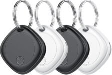 Smart Air Tag 4 pezzi, Bluetooth Trova oggetti Compatibile con Apple Dov’è (solo iOS), Batteria sostituibile, IP67 impermeabile, adatto per bagagli, borse, portafogli, zaini, chiavi Tag Tracking