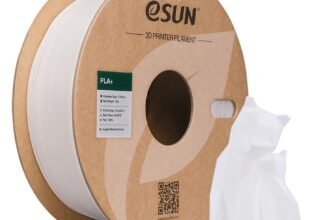 eSUN Filamento PLA+ 1.75mm, Filamento per Stampante 3D PLA Plus, Precisione Dimensionale +/- 0.03mm, Bobina da 1kg (2.2 libbre) Filamento per Stampa 3D per Stampanti 3D, Bianco