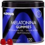 Caramelle Melatonina – 120 Caramelle Gommose – Valeriana, Triptofano e Vitamina B6 – Caramelle per Dormire Meglio, Sonno Profondo – Integratore per dormire – Gusto miritti – Vegan – ALDOUS