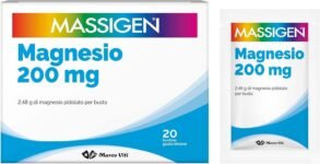 MASSIGEN Integratore Alimentare Magnesio, Aroma Limone, 20 Buste