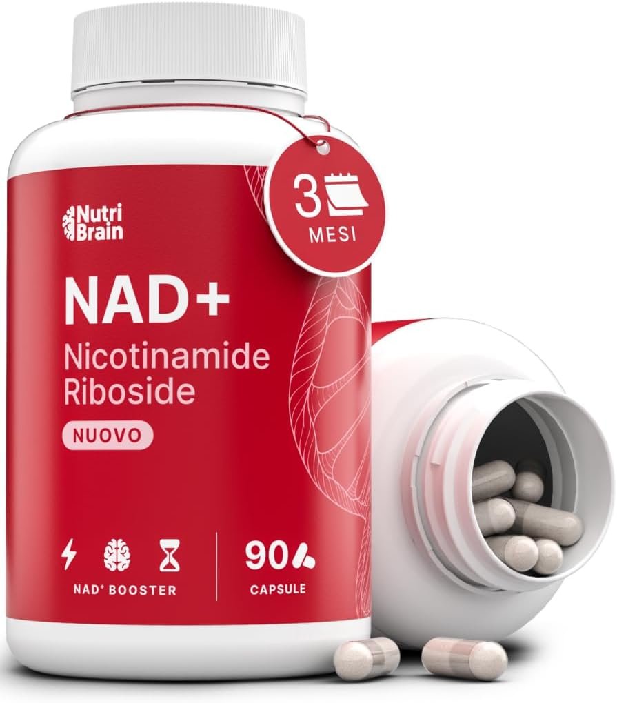 NAD+ Assorbimento ottimale Nicotinamide Riboside 300 mg | 90 Capsule | Anti-età e anti-stanchezza | NAD+ Booster, Energia Cellulare e Vitalità | Senza Glutine | Senza OGM