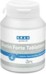 GRAU L’originale Biotin Forte, 100 compresse, per rinforzare gli artigli e mantenere il pelo morbido, per cani e gatti, (1 confezione da 100 pezzi), integratore alimentare per cani