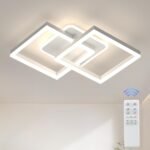 ANTENLICHT plafoniera led soffitto moderna plafoniera salotto Dimmerabile, 40W 3600LM Lampada da Soffitto, Funzione di Memoria, per Soggiorno, Camera da Letto, Sala da Pranzo, Bianco 65x42x12cm