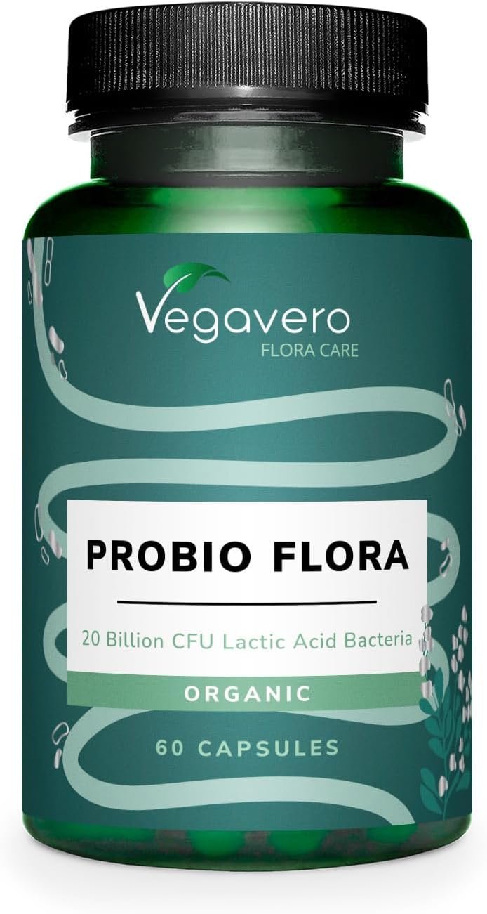 Vegavero Fermenti Lattici Probiotici BIO | con Fibra di Acacia Biologica | per Flora Intestinale e Microbioma | Fermenti dalla Germania | Vegan | 60 capsule Gastroresistenti