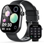 Smartwatch Uomo Donna con Effettua o Risposta Chiamate, 2.01″ Orologio Smartwatch Contapassi/Cardiofrequenzimetro/Sonno, 110+ Modalità Sportivo Fitness Tracker, Impermeabile 5ATM Smart Watch Nero