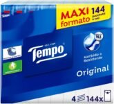 Tempo Fazzoletti Tascabili, 4 Veli, 144 Pacchetti da 9 Fazzoletti
