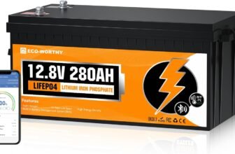 ECO-WORTHY LiFePO4 Batteria al Litio 12V 280Ah Bluetooth con protezione BMS a bassa temperatura e max. 15000 cicli, 3584Wh batteria auto per camper, barca, pannello solare