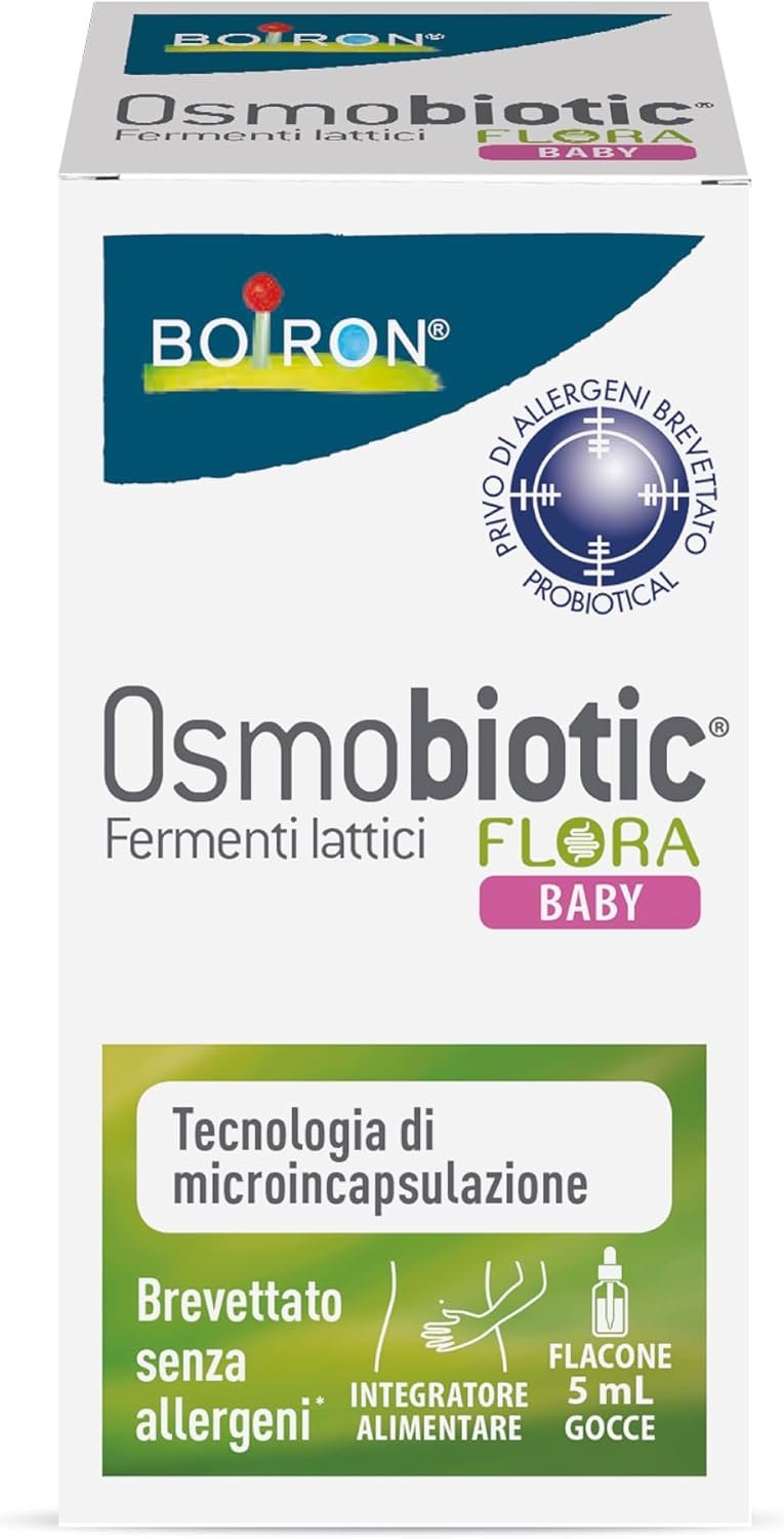 Osmobiotic Flora Baby – Integratore Alimentare con Fermenti Lattici per Neonato, Lattante e Bambino, Senza Glutine, Senza Lattosio, Senza Allergeni, Senza Aroma e Gusto – Flacone da 5 ml
