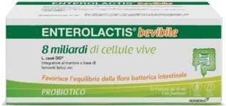 Enterolactis Bevibile, confezione da 12 flaconcini 10 ml, gusto fragola: fermenti lattici, probiotici, supporto all’equilibrio della flora intestinale, anche in gravidanza e allattamento