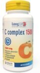 LongLife® C complex 1500 | Vitamina C 1500mg rilascio graduale | Alto dosaggio | Con bioflavonoidi da agrumi e quercetina | Difese immunitarie | 100 giorni di trattamento | Senza glutine e vegano