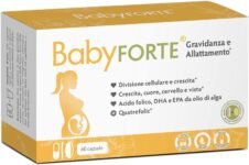 BabyFORTE® Vitamine Gravidanza Integratore | Vegano | 60 Capsule | acido folico + 17 Nutrienti – Omega 3 DHA EPA | Allattamento
