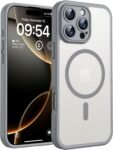 TOCOL Cover Magnetica per iPhone 16 Pro 6,3 Pollic, Compatibile con MagSafe, Protezione Fotocamera Integrata, Custodia Antiurto Traslucida Opaca, Titanio Grigio