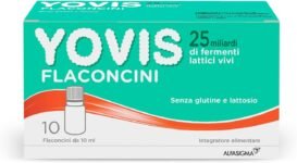 YOVIS Flaconcini, Probiotici per il Benessere Intestinale, 25 Miliardi di Fermenti Lattici Vivi, Senza Glutine e Lattosio, 10 Flaconcini da 10ml