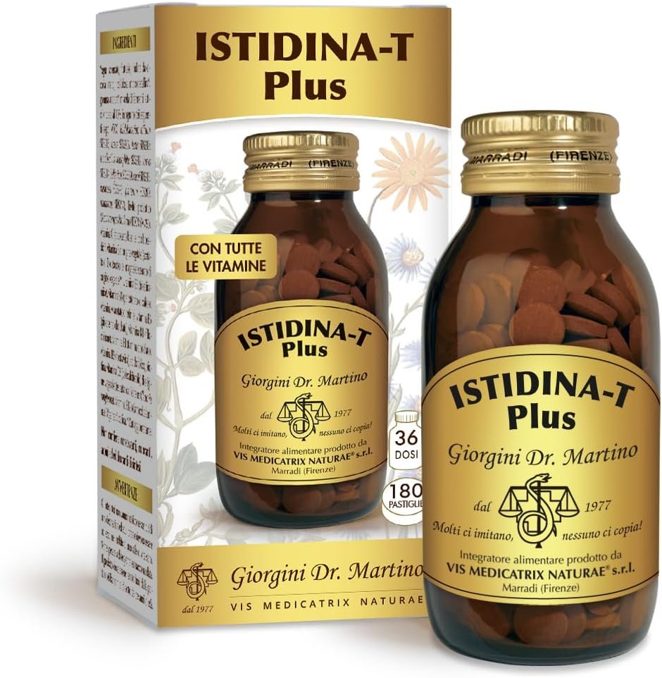 ISTIDINA-T PLUS pastiglie – 90 g (integratore di L-Istidina arricchito con piante, vitamine e minerali come rame e zinco per il sistema immunitario)