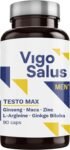 Integratore Uomo Potente – Massa Muscolare + Forza + Durata + Alto Dosaggio – Maca, Tribulus Terrestris, Ginkgo Biloba, L Arginina, Ginseng e Zinco – Vigosalus 90 Capsule
