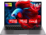 PC Portatile 16″ Win 11 Notebook 16GB RAM 512GB SSD i3-1000NG4 Supporta l’espansione SSD 1TB RAM 2.4G+5G WiFi 1200 FHD BT4.2 Type-C USB HDMI con mouse senza fili & adesivi per tastiera Italiana-Gray-A