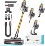 Aspirapolvere Senza Fili 48KPa/550W/70 Min, 2.0L, Scopa Elettrica Senza Fili Potente con OLED Touch Intelligente, Filtraggio a 11 Stadi, Spazzola Anti-Groviglio per Pavimenti/Tappeti/Peli Animali/Auto