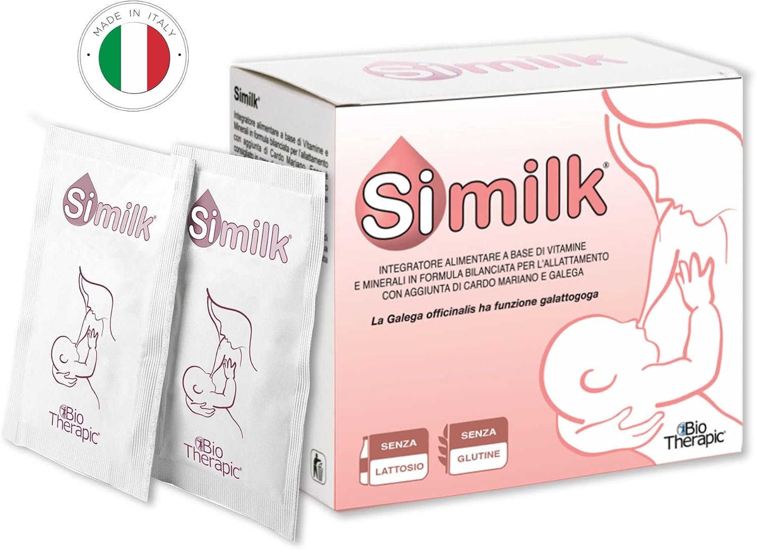 SIMILK | Integratore Allattamento | A Base di Vitamine e Minerali con aggiunta di Galega, Cardo Mariano e Calcio | Specifico per la mamma che allatta | 30 Bustine | 1 confezione