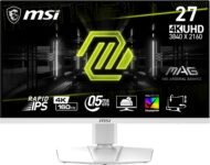 MSI MAG 274URFW Monitor Gaming da 27″ UHD – Pannello IPS rapid (3840 x 2160), 160 Hz/0,5 ms (GtG, Min.), Gamut di colori 133% sRGB, VESA DisplayHDR 400 – DisplayPort 1.4a, HDMI™, USB Type-C, Bianco