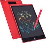 Tavoletta Grafica LCD Scrittura 12 Pollici, Elettronica Tavoletta Grafica Lavagna Portatile da Disegno con Penna per Bambini Progettista Studenti Famiglia Ufficio (blu) (Rosso)